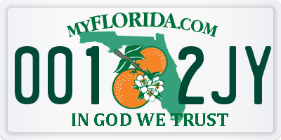 FL license plate 0012JY