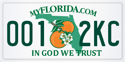 FL license plate 0012KC