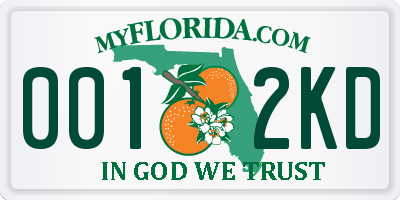 FL license plate 0012KD