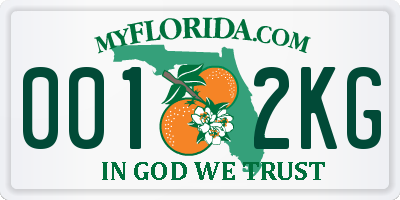 FL license plate 0012KG
