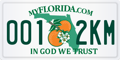 FL license plate 0012KM