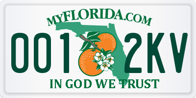 FL license plate 0012KV