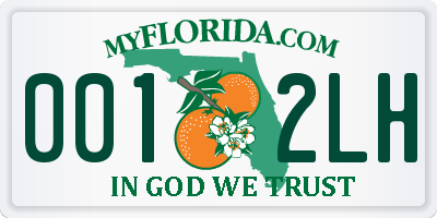 FL license plate 0012LH