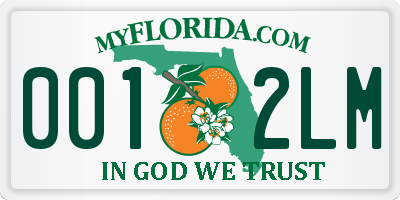 FL license plate 0012LM