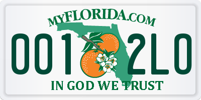 FL license plate 0012LO