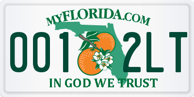 FL license plate 0012LT