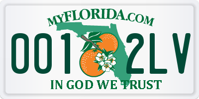 FL license plate 0012LV