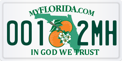 FL license plate 0012MH