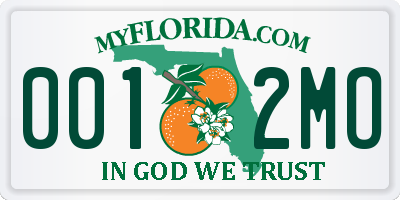 FL license plate 0012MO