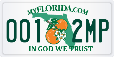 FL license plate 0012MP