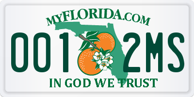 FL license plate 0012MS