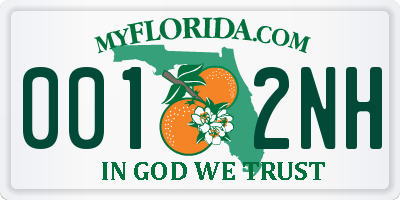 FL license plate 0012NH