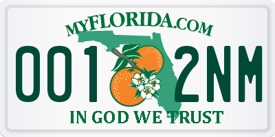 FL license plate 0012NM