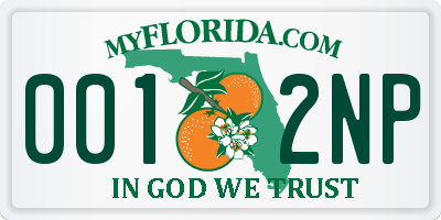 FL license plate 0012NP