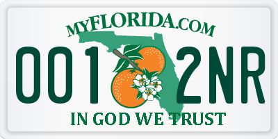 FL license plate 0012NR