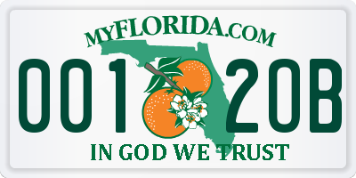 FL license plate 0012OB