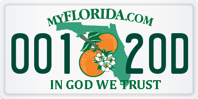 FL license plate 0012OD