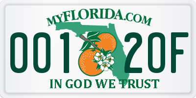 FL license plate 0012OF