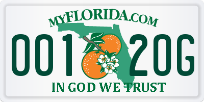 FL license plate 0012OG