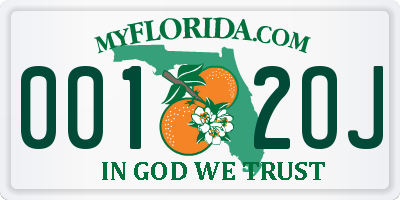 FL license plate 0012OJ