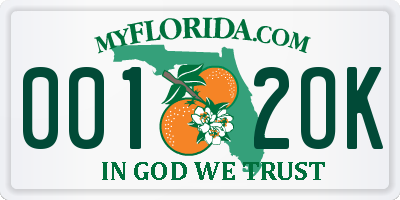 FL license plate 0012OK