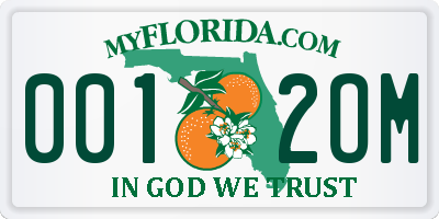 FL license plate 0012OM