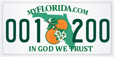 FL license plate 0012OO