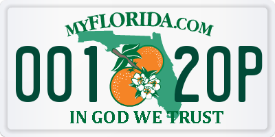 FL license plate 0012OP