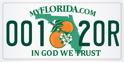 FL license plate 0012OR