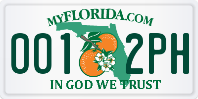 FL license plate 0012PH