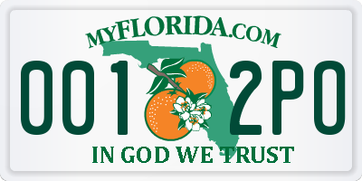 FL license plate 0012PO