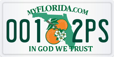 FL license plate 0012PS