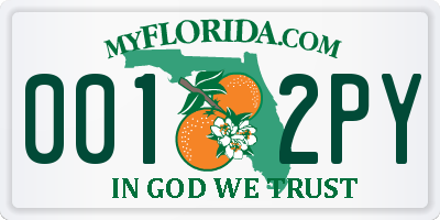 FL license plate 0012PY