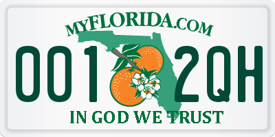 FL license plate 0012QH