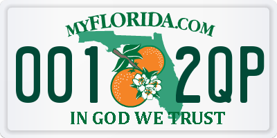 FL license plate 0012QP