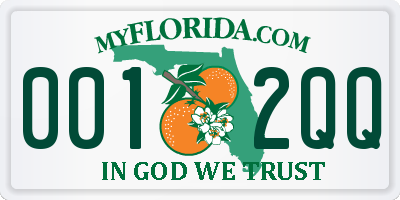 FL license plate 0012QQ