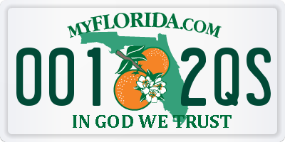 FL license plate 0012QS