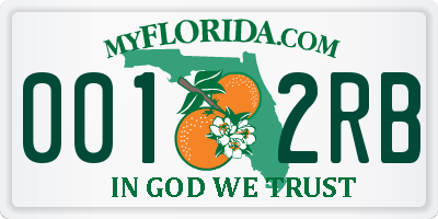 FL license plate 0012RB