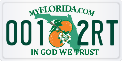 FL license plate 0012RT