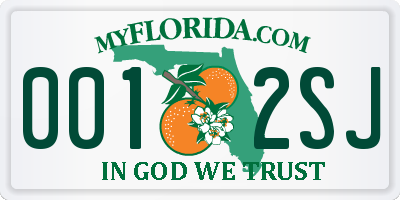 FL license plate 0012SJ