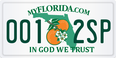 FL license plate 0012SP