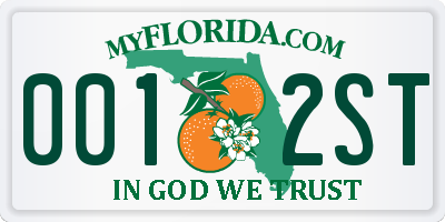 FL license plate 0012ST