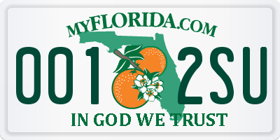 FL license plate 0012SU