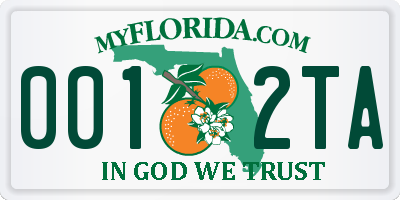 FL license plate 0012TA