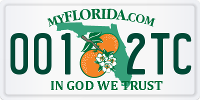 FL license plate 0012TC