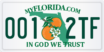 FL license plate 0012TF