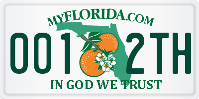 FL license plate 0012TH