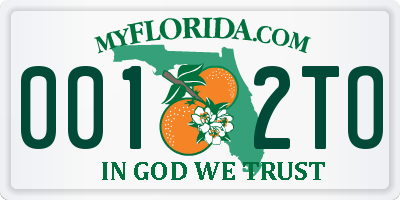 FL license plate 0012TO
