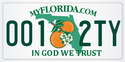 FL license plate 0012TY