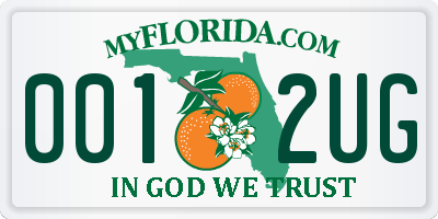 FL license plate 0012UG
